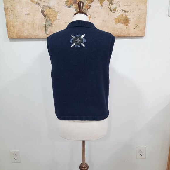 Vtg 90s winter theme knit vest - North Crest brand - Picture 3 of 11